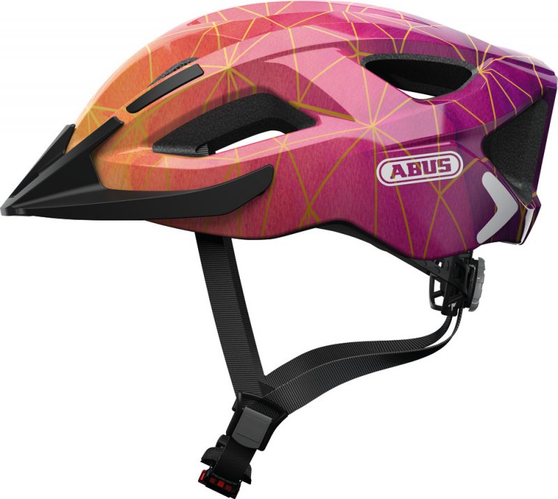 Купить Шлем Aduro 2.0 с LED фонариком и светоотр элемент, S(51-55см) с регулир., 275гр, 14 отв, сетка от насекомых, золото-розовый ABUS